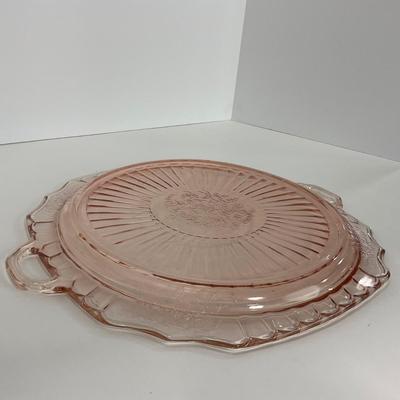 -242- GLASSWARE | Mayfair Open Rose Hocking Glass Co. | Handled Platter