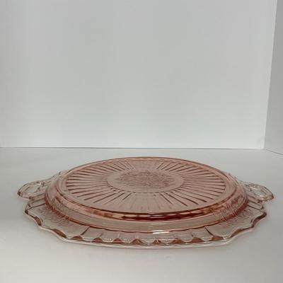 -242- GLASSWARE | Mayfair Open Rose Hocking Glass Co. | Handled Platter