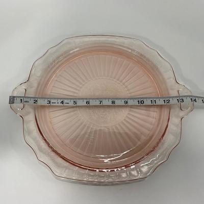 -242- GLASSWARE | Mayfair Open Rose Hocking Glass Co. | Handled Platter