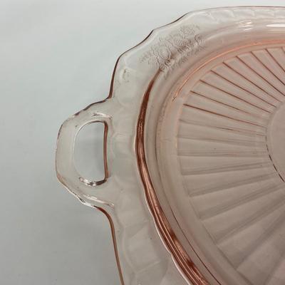 -242- GLASSWARE | Mayfair Open Rose Hocking Glass Co. | Handled Platter