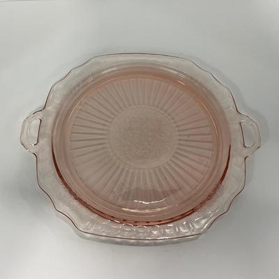 -242- GLASSWARE | Mayfair Open Rose Hocking Glass Co. | Handled Platter