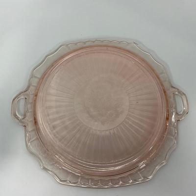 -242- GLASSWARE | Mayfair Open Rose Hocking Glass Co. | Handled Platter