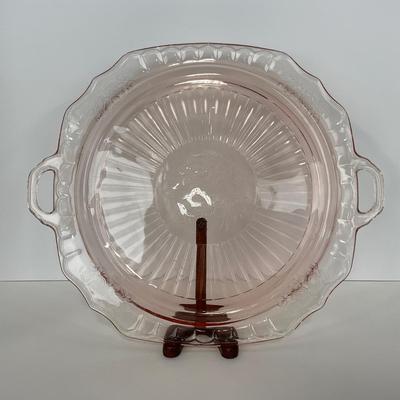 -242- GLASSWARE | Mayfair Open Rose Hocking Glass Co. | Handled Platter