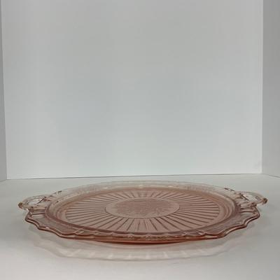 -242- GLASSWARE | Mayfair Open Rose Hocking Glass Co. | Handled Platter