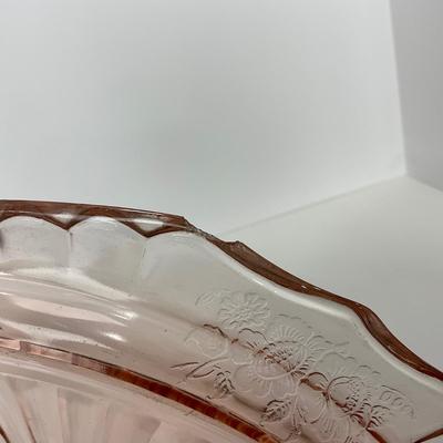 -242- GLASSWARE | Mayfair Open Rose Hocking Glass Co. | Handled Platter