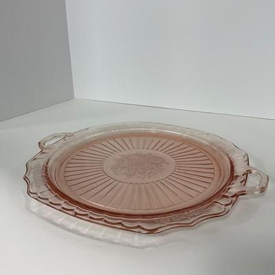 -242- GLASSWARE | Mayfair Open Rose Hocking Glass Co. | Handled Platter