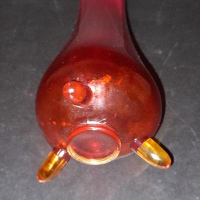 Vintage L E Smith 3 Toed Swung Stretch Vase Mid Century Modern