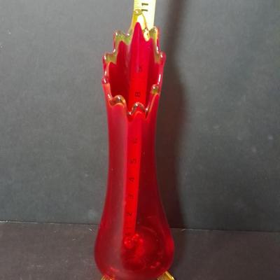 Vintage L E Smith 3 Toed Swung Stretch Vase Mid Century Modern