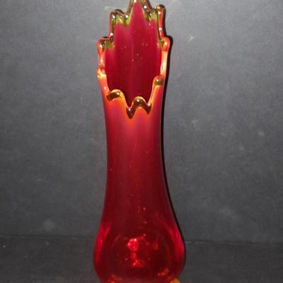 Vintage L E Smith 3 Toed Swung Stretch Vase Mid Century Modern