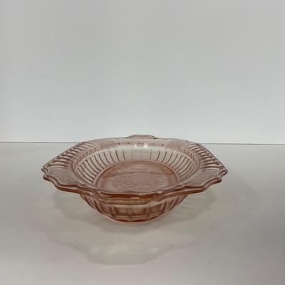 -243- GLASSWARE | Pink Mayfair Open Rose Hocking Glass Co. | Celery Dish