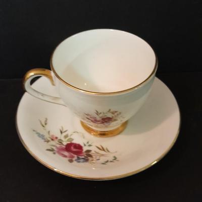 Lefton porcelain Angel, Teapot, Cup and saucer, and a silver-colored bell