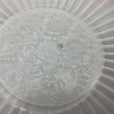 -244- GLASSWARE | Pink Mayfair Open Rose Hocking Glass Co. | Cake Stand