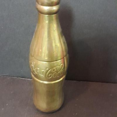 Brass Collectible Coca Cola bottle and Coca Cola collectible Tin