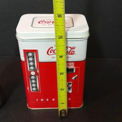 Brass Collectible Coca Cola bottle and Coca Cola collectible Tin