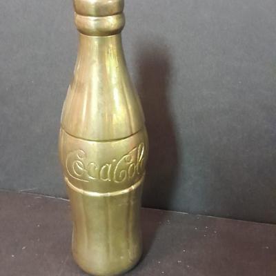Brass Collectible Coca Cola bottle and Coca Cola collectible Tin