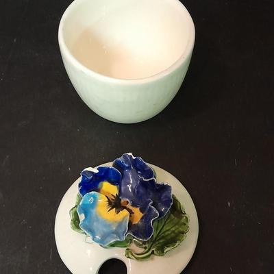 Vintage Lefton China cream pitcher, Sugar container, metal butter dish, vintage salt & pepper shakers and more
