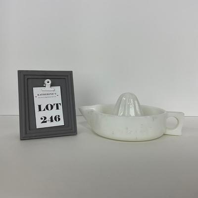 -246- GLASSWARE | Milk Glass Sunkist Reamer