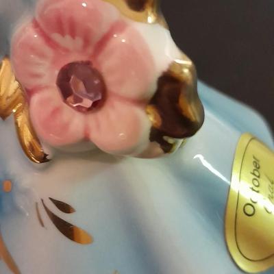 Chalkware praying hands, and Josef Original OPAL October girl figure