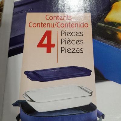 New Pyrex portables covered dish with carry case, and a Grill Wok