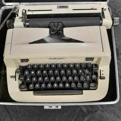 Rugged Royal All metal structural design 890 typewriter with hard sided case