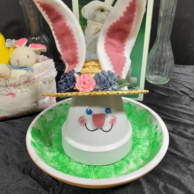 Easter Decorations, porcelain bunnies, and more