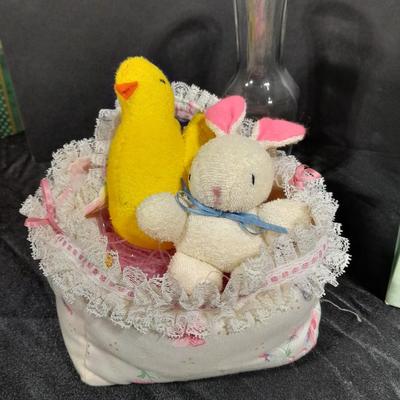 Easter Decorations, porcelain bunnies, and more