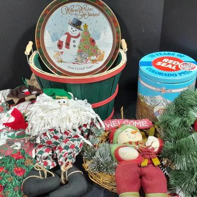 New Christmas Garland, basket, wreath, and other Christmas Decorations