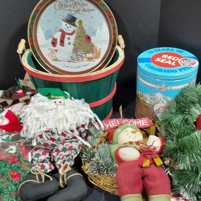 New Christmas Garland, basket, wreath, and other Christmas Decorations
