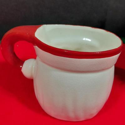 Vintage Christmas Items, Sleigh with Santa and the Mrs., stockings, 1959 Holt Howard wink mugs
