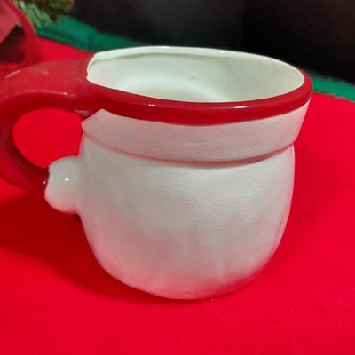 Vintage Christmas Items, Sleigh with Santa and the Mrs., stockings, 1959 Holt Howard wink mugs