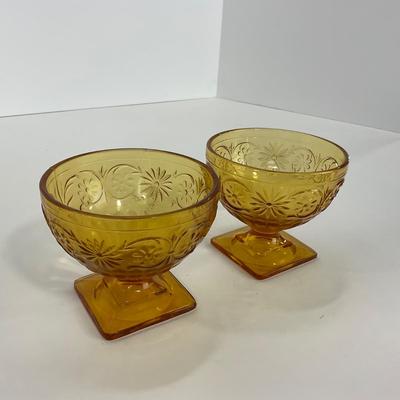 -254- GLASSWARE | Amber Daisy Indiana Glass Co. | Sherbets