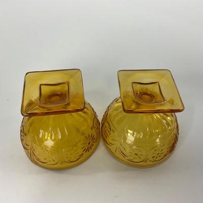 -254- GLASSWARE | Amber Daisy Indiana Glass Co. | Sherbets