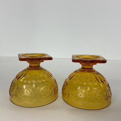 -254- GLASSWARE | Amber Daisy Indiana Glass Co. | Sherbets
