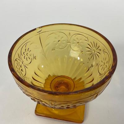 -254- GLASSWARE | Amber Daisy Indiana Glass Co. | Sherbets