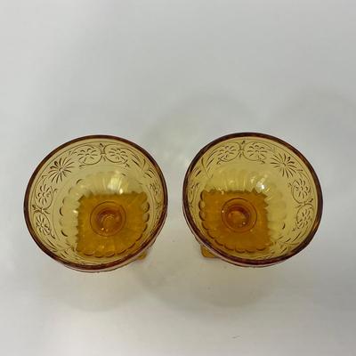 -254- GLASSWARE | Amber Daisy Indiana Glass Co. | Sherbets