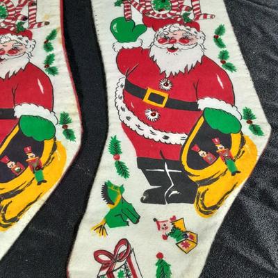 Vintage Christmas felt stockings, Bear lights, vintage ornaments and more