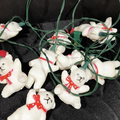 Vintage Christmas felt stockings, Bear lights, vintage ornaments and more