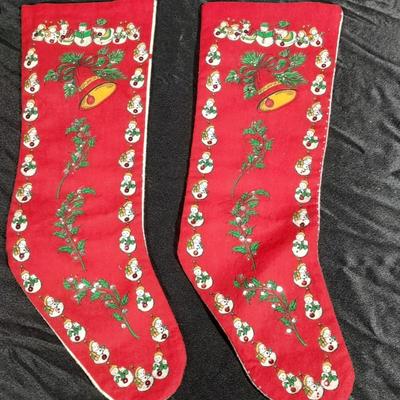 Vintage Christmas felt stockings, Bear lights, vintage ornaments and more