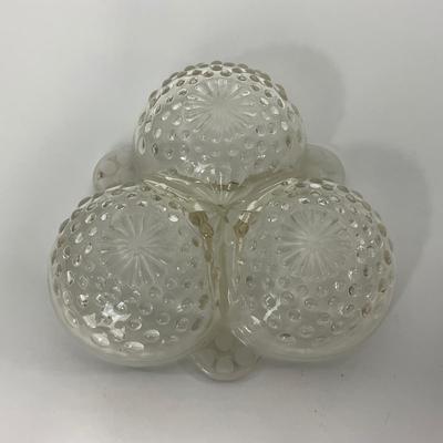 -257- GLASSWARE | Moonstone Anchor Hocking Glass Co. | Divided Dish & Dish