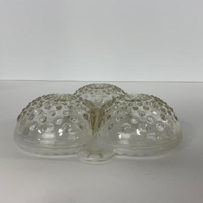 -257- GLASSWARE | Moonstone Anchor Hocking Glass Co. | Divided Dish & Dish