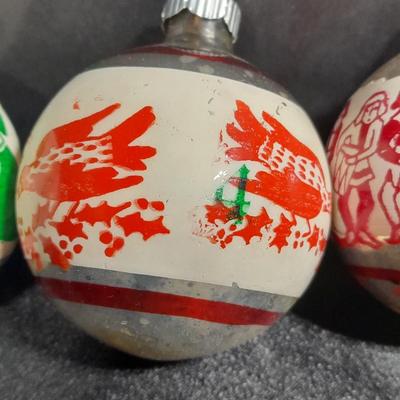 Vintage and rare 12 day's of Christmas Shiny Brite glass ornaments / bulbs and stenciled Shiny Brite glass bulbs