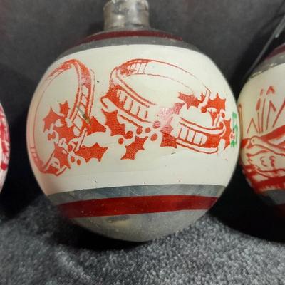 Vintage and rare 12 day's of Christmas Shiny Brite glass ornaments / bulbs and stenciled Shiny Brite glass bulbs