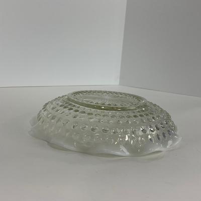 -258- GLASSWARE | Moonstone Anchor Hocking Glass Co. | Dish & Divided Dish