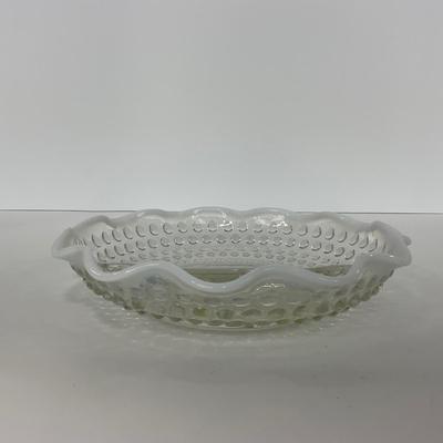 -258- GLASSWARE | Moonstone Anchor Hocking Glass Co. | Dish & Divided Dish