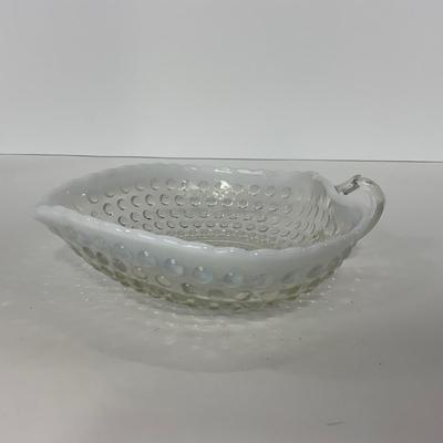-258- GLASSWARE | Moonstone Anchor Hocking Glass Co. | Dish & Divided Dish