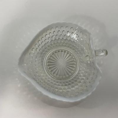 -258- GLASSWARE | Moonstone Anchor Hocking Glass Co. | Dish & Divided Dish