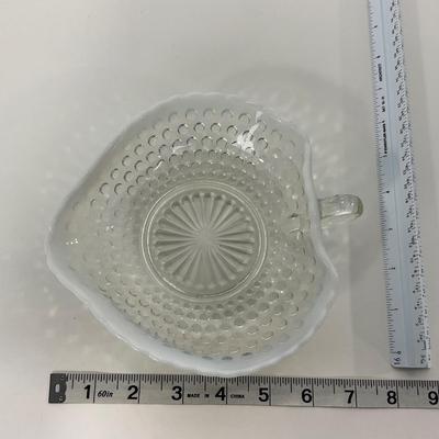 -258- GLASSWARE | Moonstone Anchor Hocking Glass Co. | Dish & Divided Dish