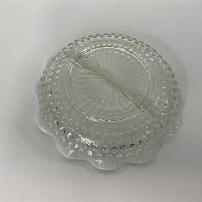 -258- GLASSWARE | Moonstone Anchor Hocking Glass Co. | Dish & Divided Dish