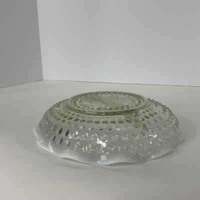 -258- GLASSWARE | Moonstone Anchor Hocking Glass Co. | Dish & Divided Dish