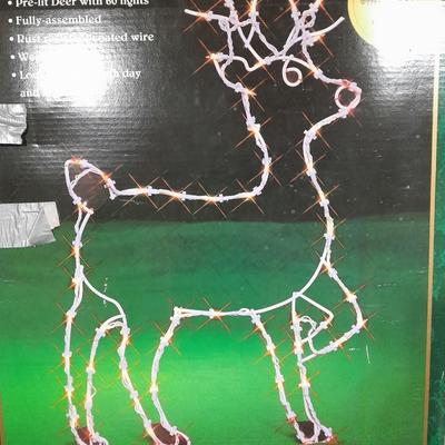 Indoor Outdoor Light up reindeer,4.5' Doulas Fir faux Christmas tree and Tree skirt